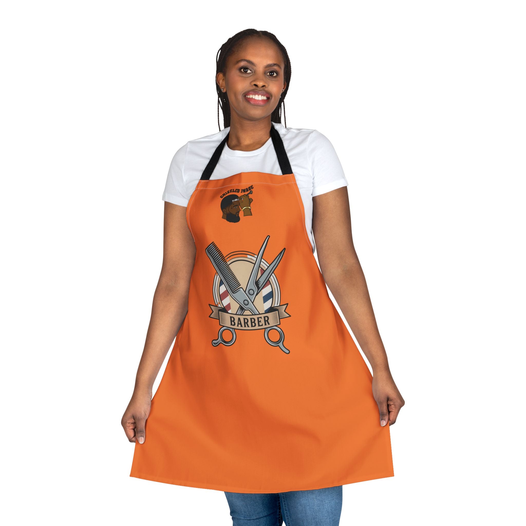 Barber Tools Apron — Hairdresser Scissors & Razor Chef Apron for Barbers